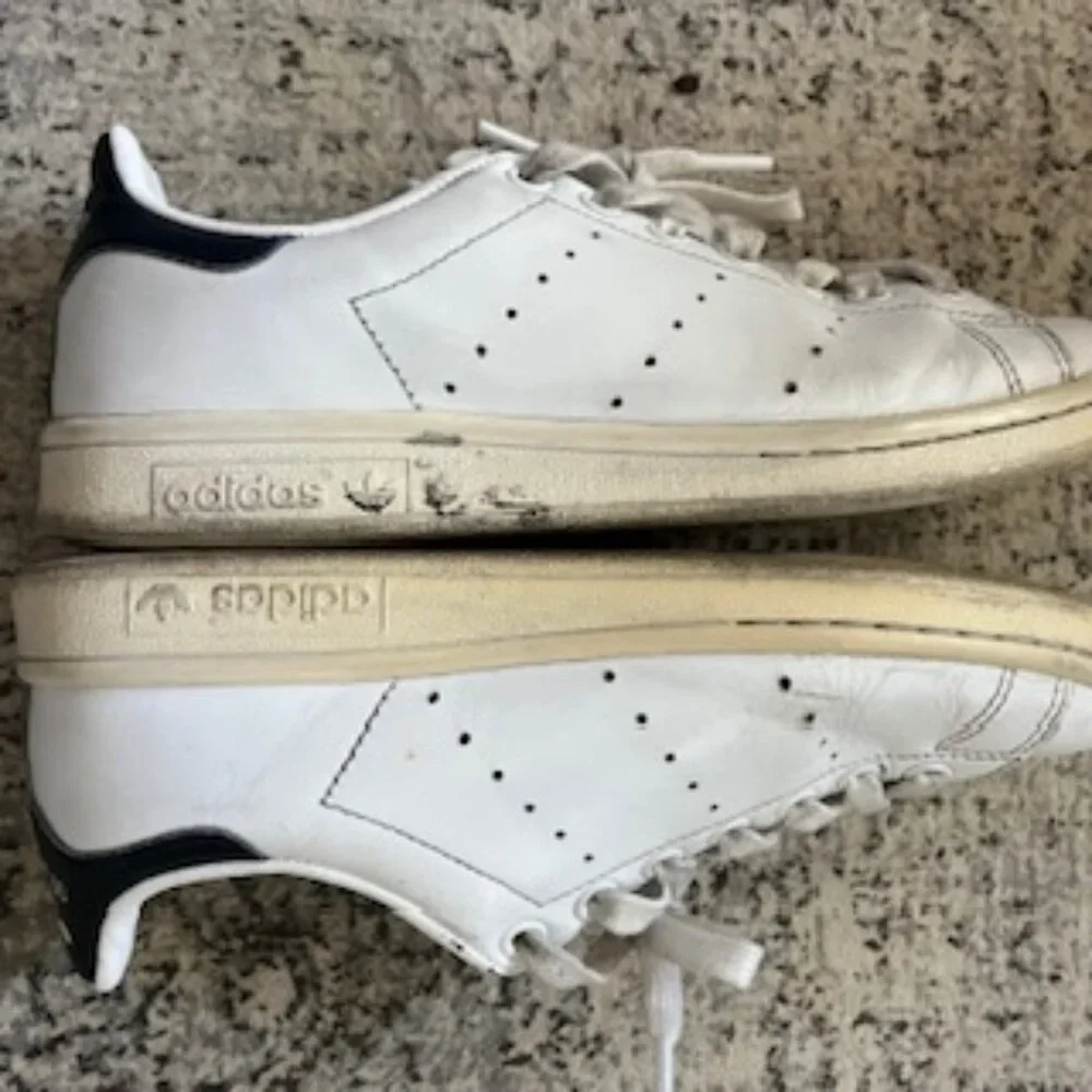 🧡3/15 adidas Stan Smith Shoes White Navy Male 5 1/2